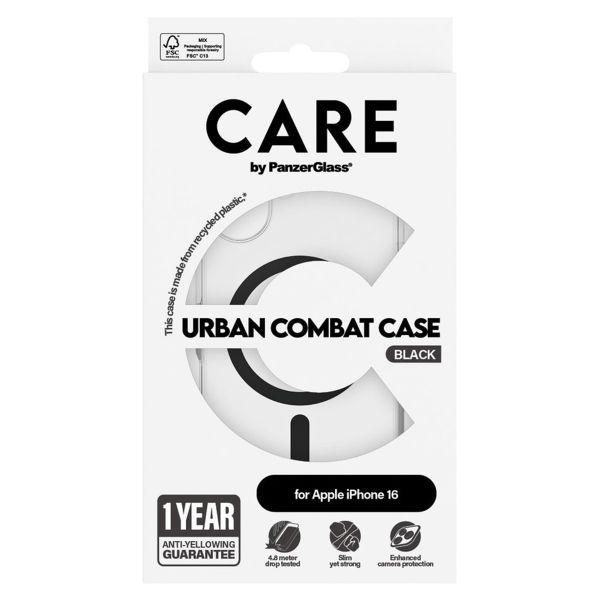 CARE by PanzerGlass Coque Urban Combat MagSafe Apple iPhone 16 - Noir