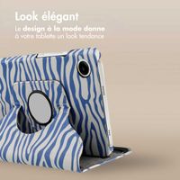 imoshion Coque tablette Design rotatif à 360° Samsung Galaxy Tab A9 Plus - White Blue Stripes