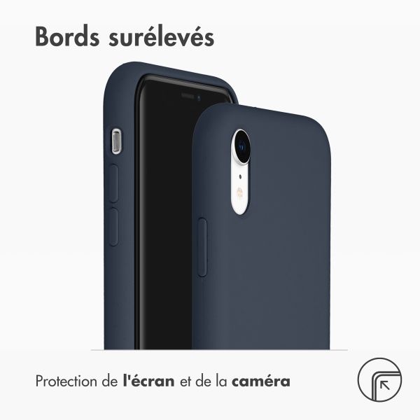 Accezz Coque Liquid Silicone Apple iPhone Xr - Bleu foncé
