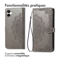 imoshion Etui de téléphone portefeuille Mandala Samsung Galaxy A04 - Gris