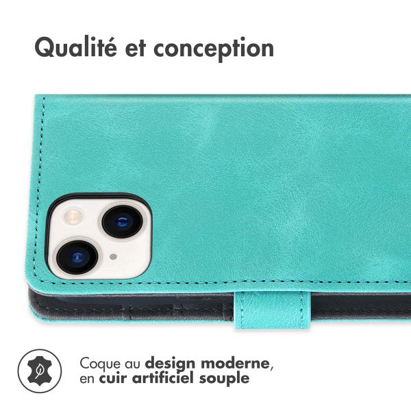 imoshion Etui de télephone portefeuille avec cordon Apple iPhone 13 - Turquoise