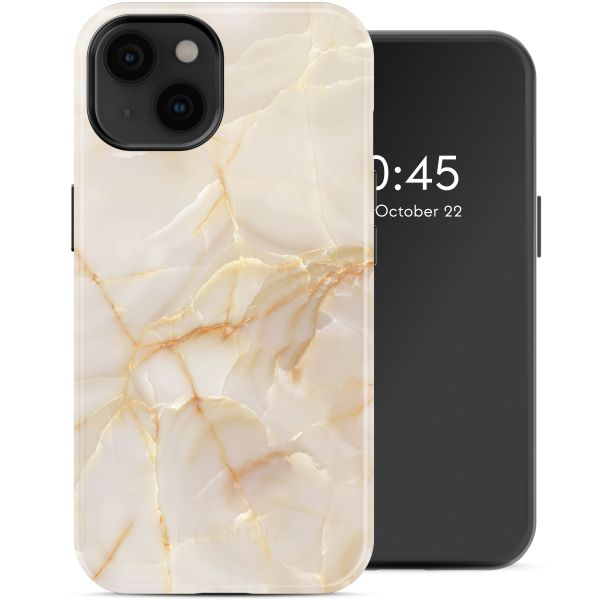 Selencia Coque arrière Vivid Tough avec MagSafe iPhone 14 - Golden Beige Marble