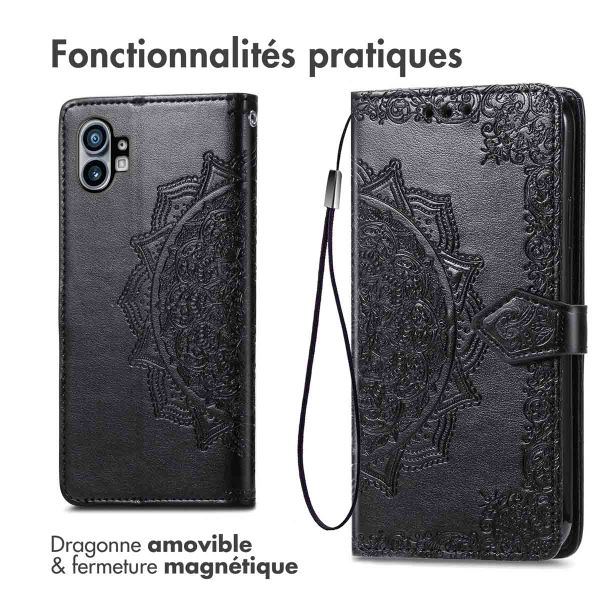 imoshion Etui de téléphone portefeuille Mandala Nothing Phone (1) - Noir