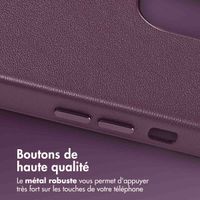 Accezz Coque arrière en cuir avec MagSafe iPhone 12 (Pro) - Heath Purple