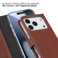 Selencia Étui portefeuille en cuir véritable Apple iPhone 17 Pro - Lichtbruin