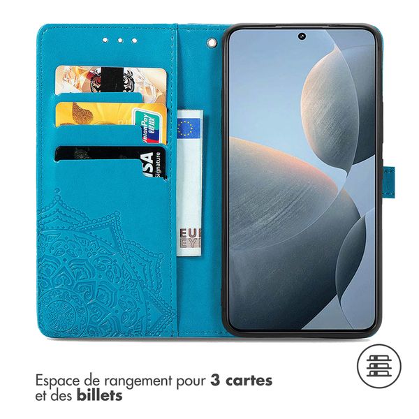 imoshion Etui de téléphone portefeuille Mandala Xiaomi Poco X6 Pro - Turquoise