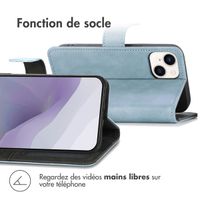 imoshion Étui de téléphone portefeuille Luxe iPhone 14 - Bleu clair