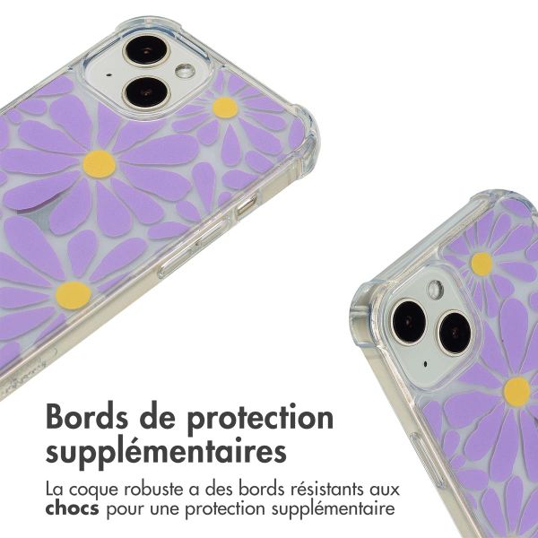 imoshion Coque Design avec cordon Apple iPhone 13 - Tropical Violet Flowers Connect