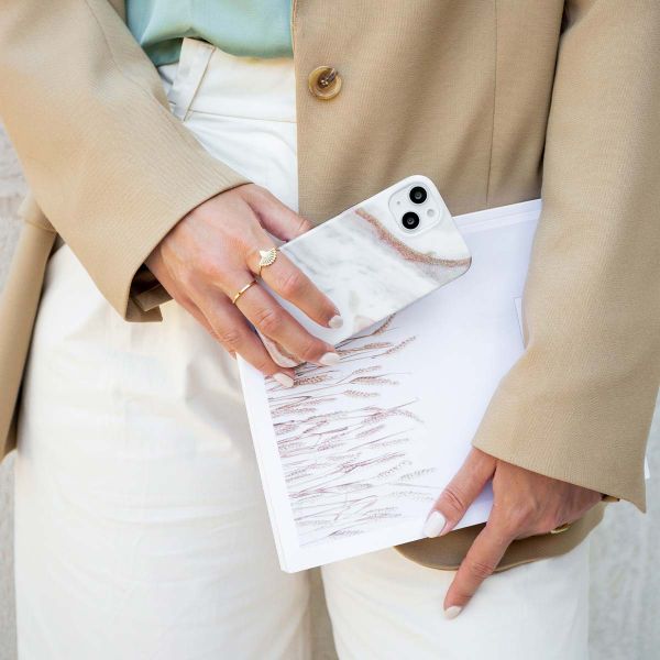 Selencia Aurora Coque Fashion Apple iPhone 15 Pro Max - Powder White Marble