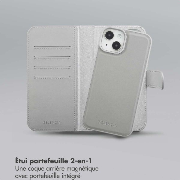 Selencia Étui portefeuille amovible Olyn avec MagSafe Apple iPhone 14 / 13 - Gris