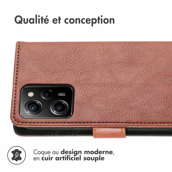 imoshion Étui de téléphone portefeuille Luxe Xiaomi Poco X5 Pro 5G - Brun