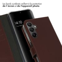 Selencia Étui de téléphone portefeuille en cuir véritable Samsung Galaxy A15 (5G/4G) - Brun