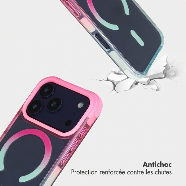 Selencia Coque arrière MagSafe Gradient Apple iPhone 17 Pro - Rose / Bleu