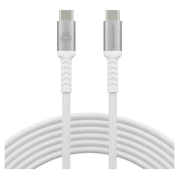 dbramante1928 Câble de recharge Re-charge USB-C vers USB-C 100 W - 3 mètres - Blanc
