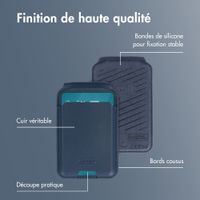 Accezz Portefeuille en cuir magnétique avec support - Compatible avec Apple Find My - Nightfall Blue