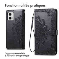 imoshion Etui de téléphone portefeuille Mandala Motorola Moto G73 - Noir