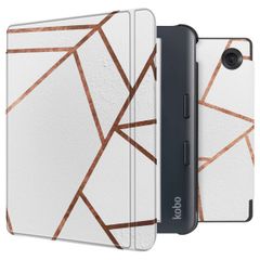 imoshion Design Slim Hard Sleepcover avec support Kobo Libra Colour / Tolino Vision Color - White Graphic