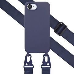 Selencia Coque silicone avec cordon amovible iPhone 16e - Bleu foncé