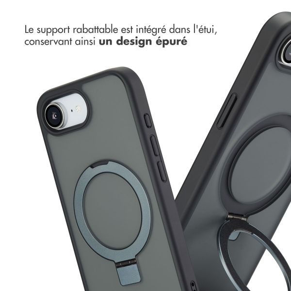 Accezz Coque Ring Stand avec MagSafe Apple iPhone 16e - Noir