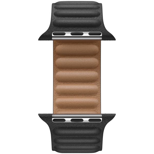 Apple Bracelet Leather Link Apple Watch Series 1 t/m 9 / SE (38/40/41 mm) | Series 10 / 11 (42 mm) - Taille S/M - Noir