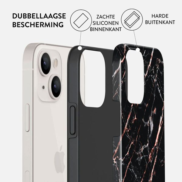 Burga Coque arrière Tough iPhone 14 - Rose Gold Marble