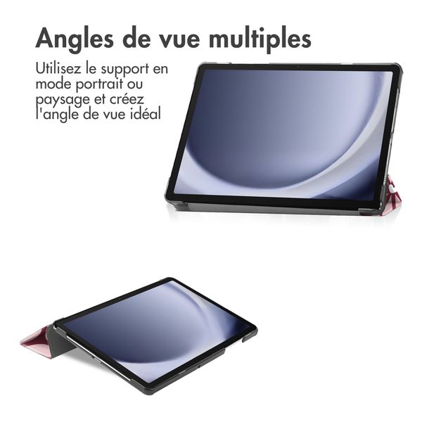 imoshion Coque tablette Design Trifold Samsung Galaxy Tab A11 / A9 Plus - Bloom Love Blush