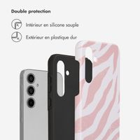 Selencia Coque arrière Vivid Tough Samsung Galaxy A55 - Colorful Zebra Old Pink