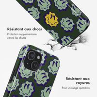 Selencia Coque arrière Vivid avec MagSafe Apple iPhone 15 - Wavy Smiley Green