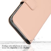 Selencia Étui portefeuille en cuir véritable Samsung Galaxy A13 (5G) / A04s - Dusty Pink