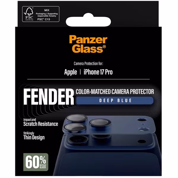 PanzerGlass Fender Protection Caméra iPhone 17 Pro - Deep Blue