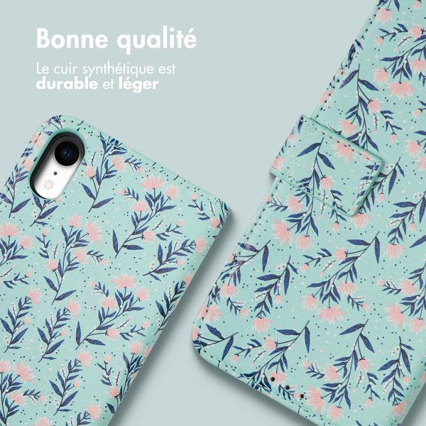 imoshion ﻿Étui de téléphone portefeuille Design iPhone Xr - Blue Flowers