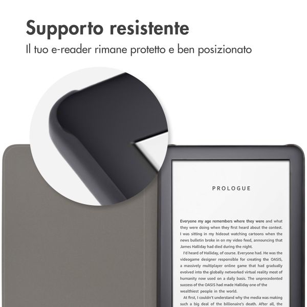 imoshion Design Slim Hard Case Sleepcover Amazon Kindle (2024) / Amazon Kindle (2022) 11th gen - White Graphic