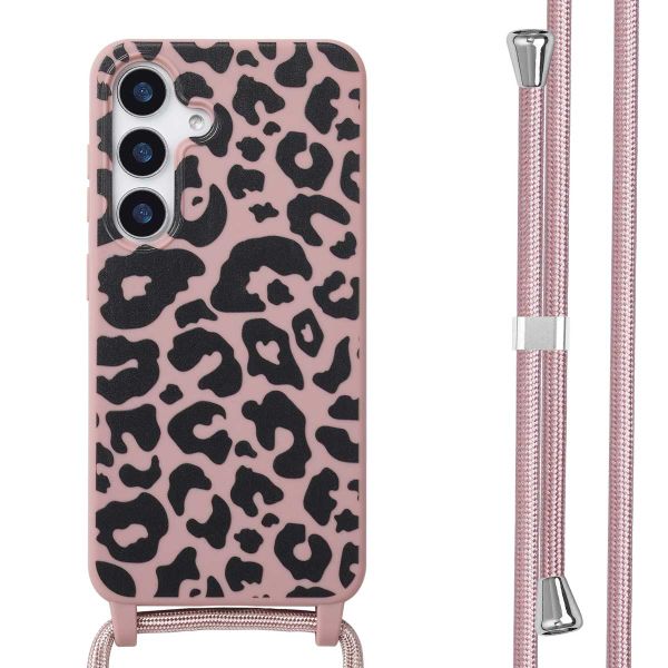 imoshion Coque design en silicone avec cordon Samsung Galaxy S25 - Animal Pink