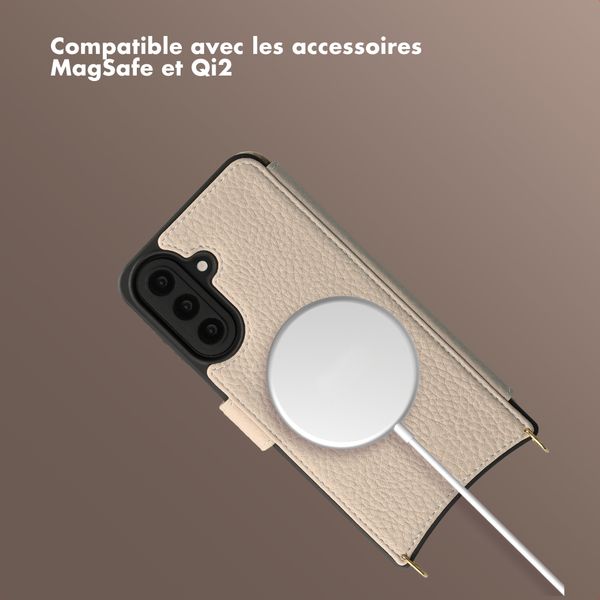 Selencia Étui Riva avec MagSafe et cordon de téléphone Samsung Galaxy A57 (5G) - Beige