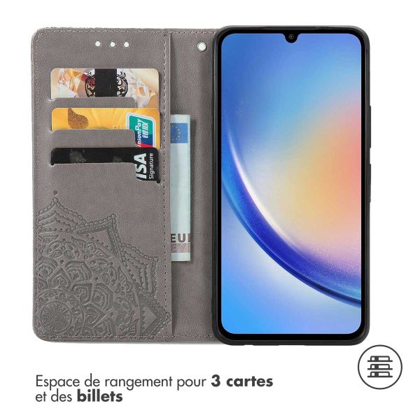 imoshion Etui de télephone Mandala Samsung Galaxy A35 - Gris