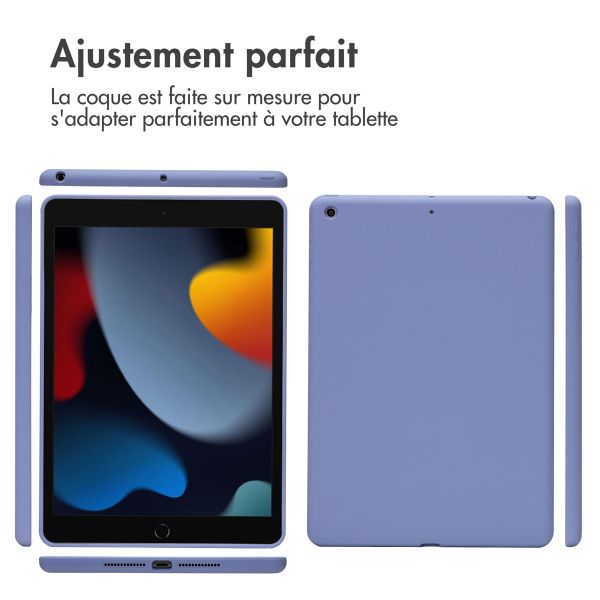 Accezz Coque Liquid Silicone Apple iPad 9 (2021) 10.2 pouces / iPad 8 (2020) 10.2 pouces / iPad 7 (2019) 10.2 pouces - Lila