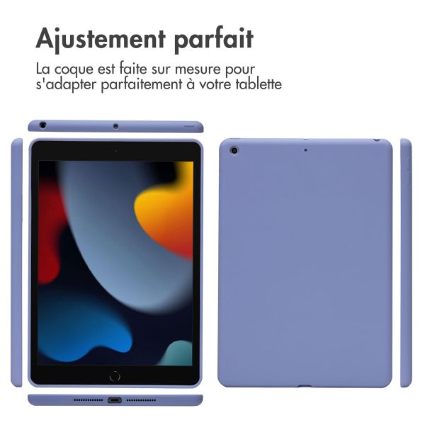 Accezz Coque Liquid Silicone iPad 9 (2021) 10.2 pouces / iPad 8 (2020) 10.2 pouces / iPad 7 (2019) 10.2 pouces - Lila