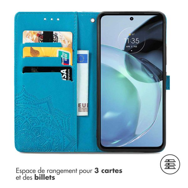 imoshion Etui de téléphone portefeuille Mandala Motorola Moto G72 - Turquoise