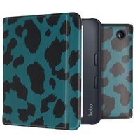 imoshion Design Slim Hard Sleepcover avec support Kobo Libra 2 / Tolino Vision 6 - Green Panther