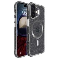 imoshion Coque arrière transparente Pailletée avec MagSafe Apple iPhone 16 - Argent
