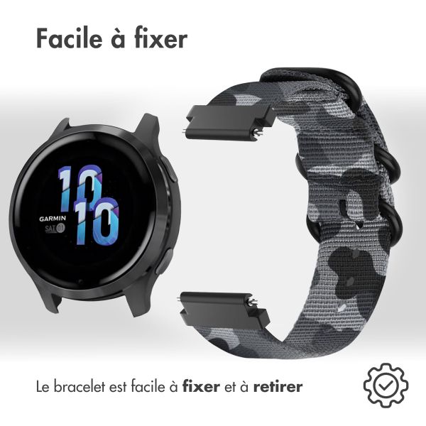 imoshion Bracelet robuste en nylon  - Connexion universelle 22 mm - Gris foncé