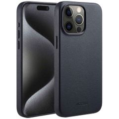 Accezz Coque arrière en cuir avec MagSafe Apple iPhone 15 Pro Max - Onyx Black