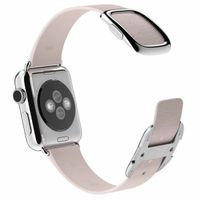 Apple Bracelet Leather Band Modern Buckle Apple Watch Series 1 t/m 9 / SE (38/40/41 mm) | Series 10 / 11 (42 mm) - Taille M - Blush