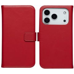 Selencia Étui portefeuille en cuir véritable Apple iPhone 17 Pro Max - Rouge
