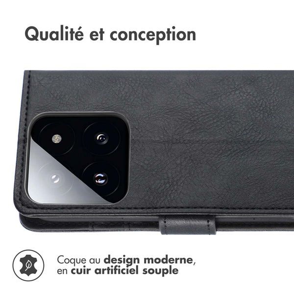 imoshion Étui de télephone portefeuille de luxe Xiaomi 14T - Noir