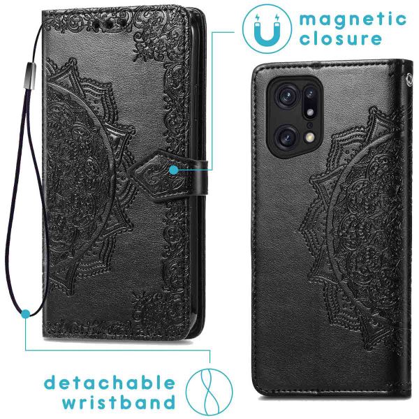 imoshion Etui de téléphone Mandala Oppo Find X5 5G - Noir