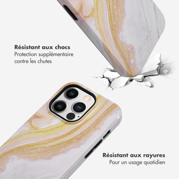 Selencia Coque arrière Vivid Apple iPhone 14 Pro - Chic Marble Gold