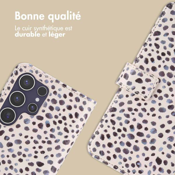 imoshion Étui de télephone portefeuille Design Samsung Galaxy S25 Ultra - Black And White Dots