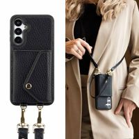 Selencia Coque à cordon avec porte-cartes enveloppe Sera Samsung Galaxy A16 - Noir