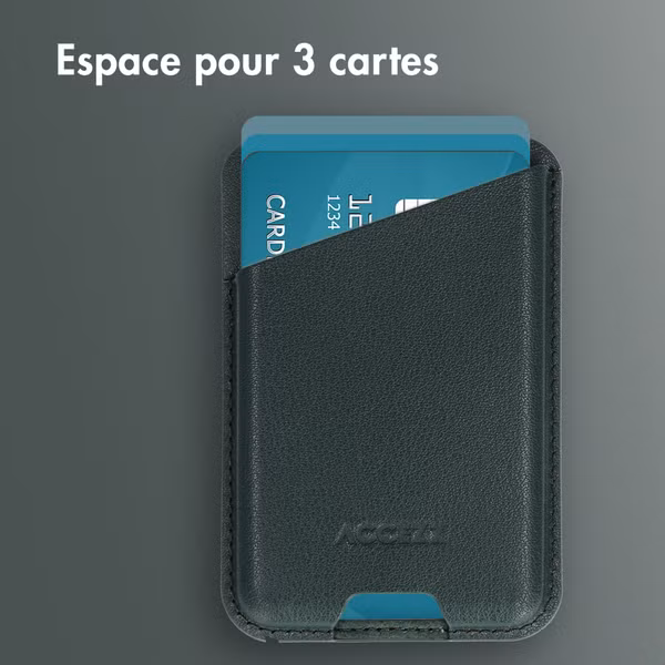 Accezz Porte-cartes en cuir magnétique - Compatible avec Apple Find My - Cedar Green